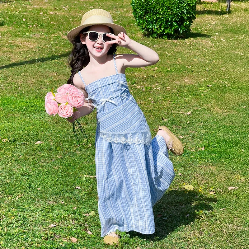 女童连衣裙夏季2025新款儿童夏装公主裙女孩大童吊带裙高级感裙子