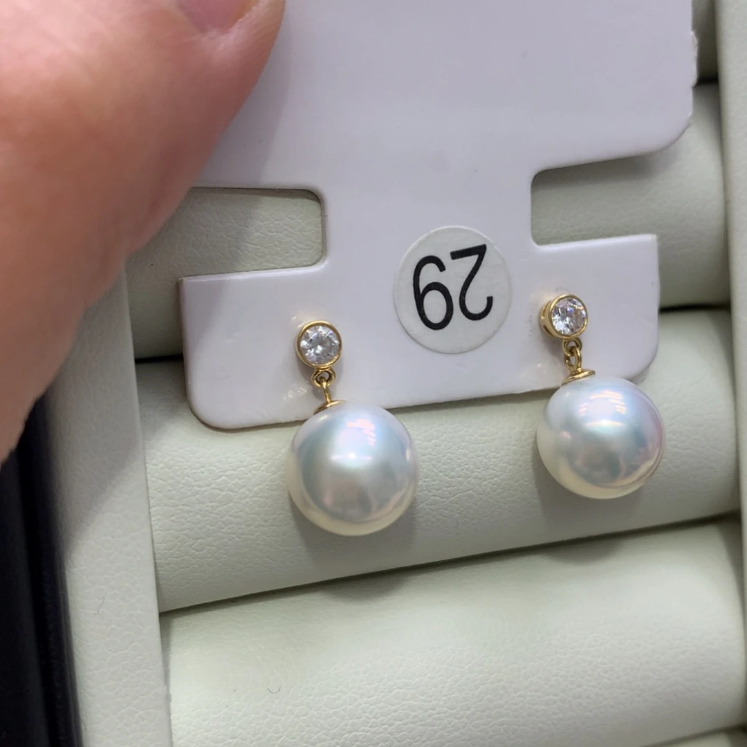 耳饰淡水珍珠18K金镶嵌