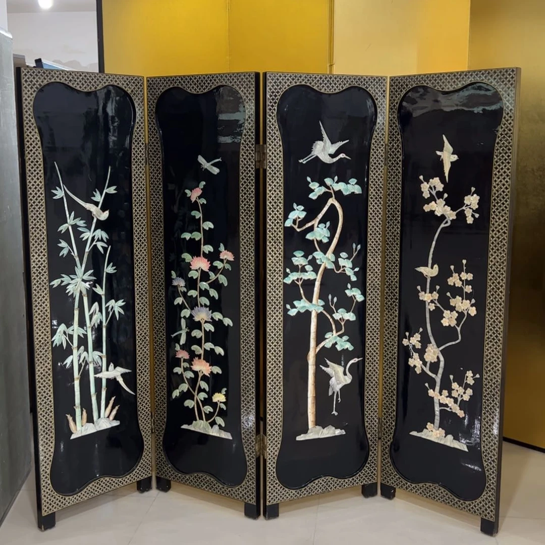 绘画屏风框画茶空间设计