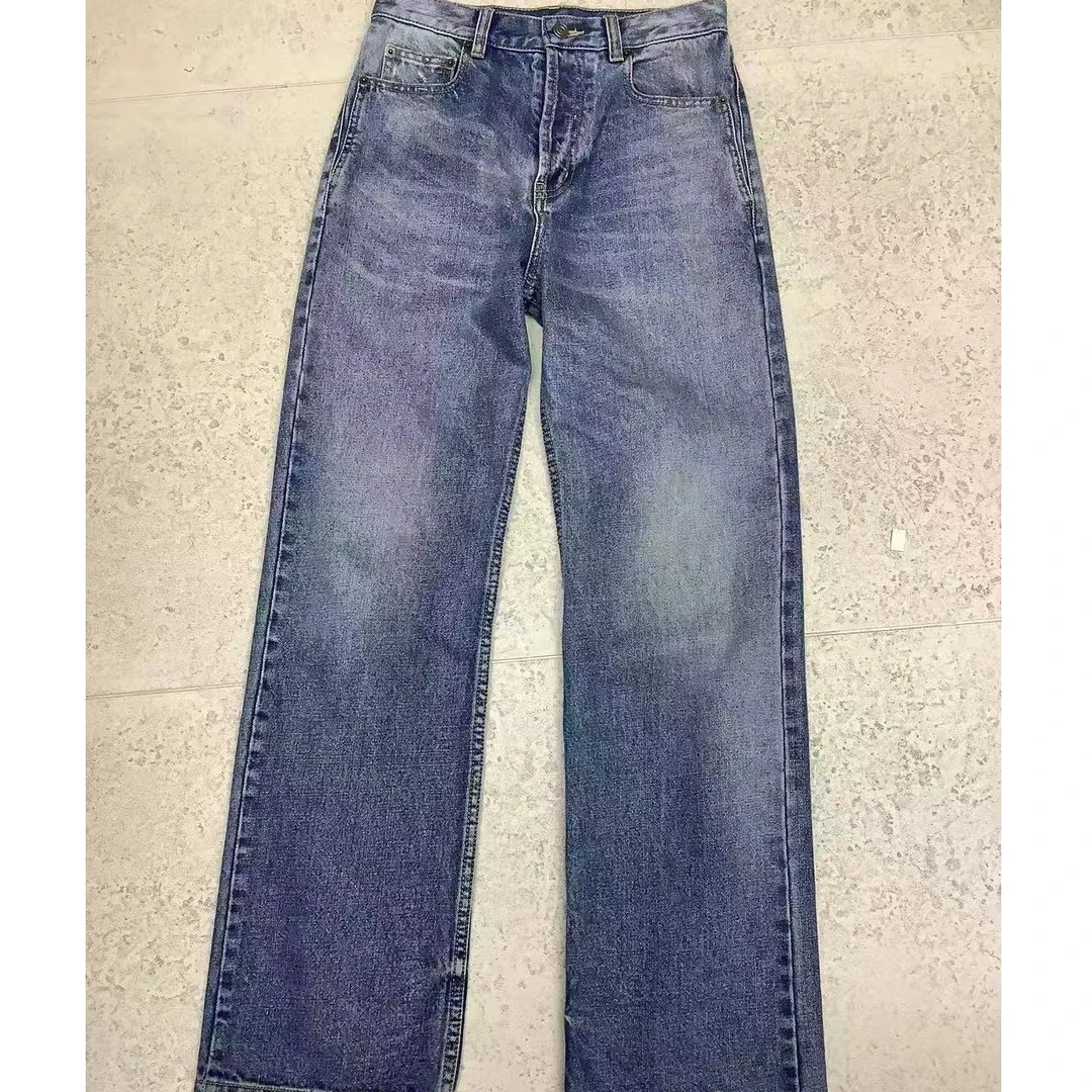 DEZI高端定制早春松休闲百搭时尚普蓝色牛仔直筒裤BL1111