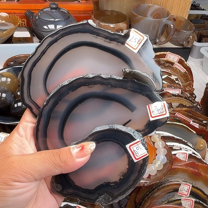 未镶嵌玛瑙/玉髓珠宝奇石原皮片巴西玛瑙原石原色有皮裂已告知