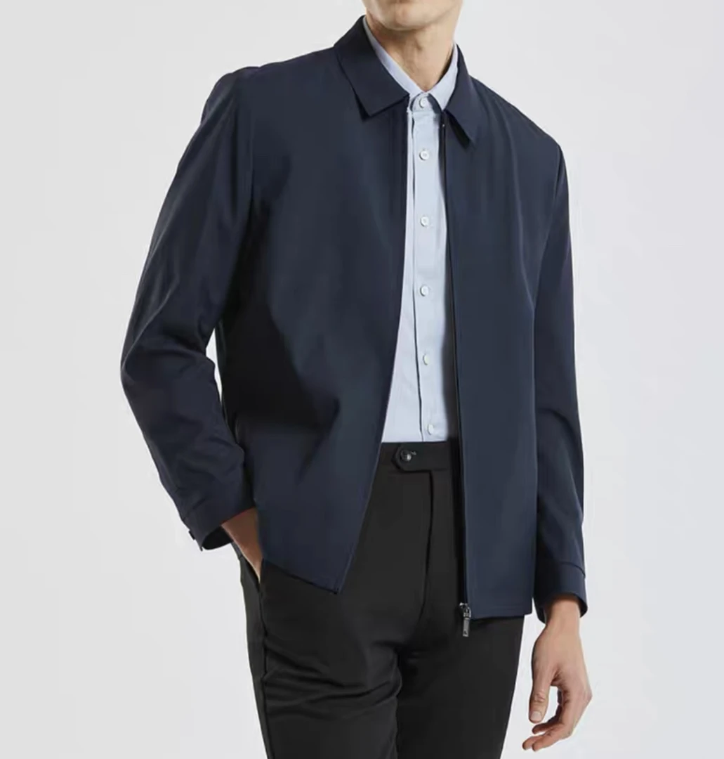 团体定制男款行政夹克弹力商务春秋翻领外套