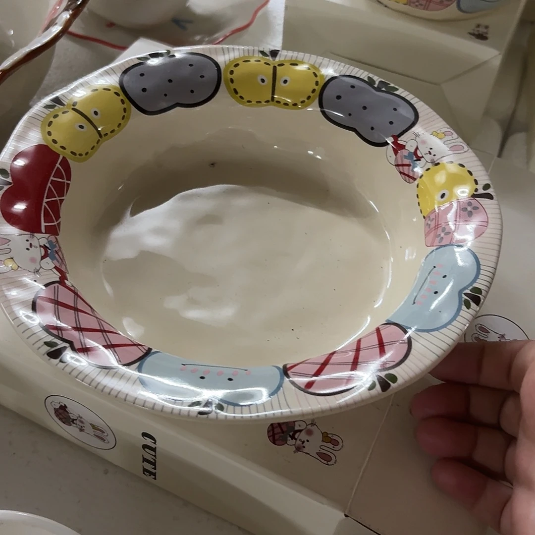 搪瓷正品苹果兔草帽盘一个