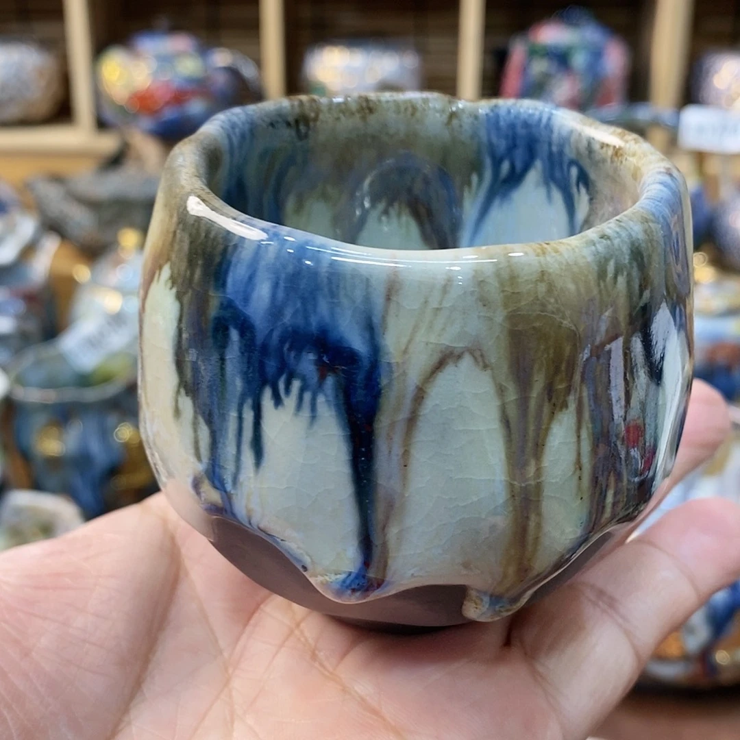 瓷片粗陶志野柴烧茶器