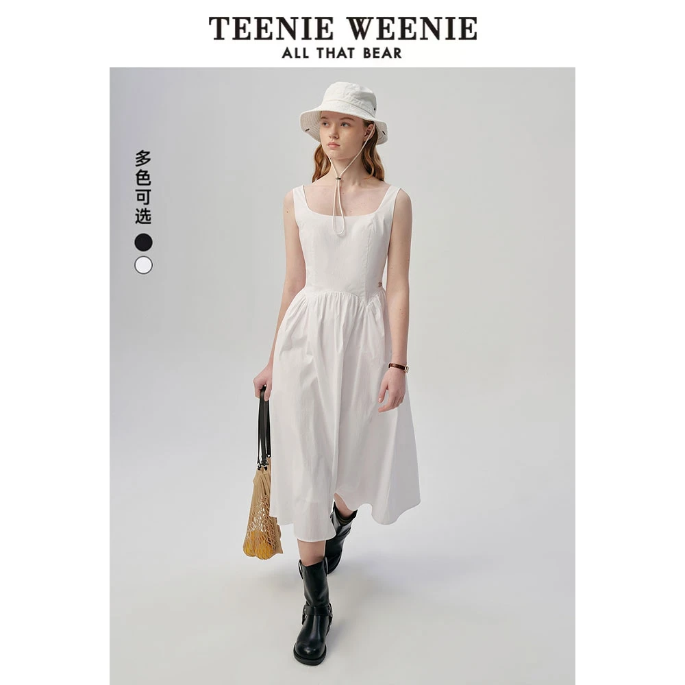 TeenieWeenie小熊25夏新款优雅气质赫本风无袖连衣裙TTOW256413N