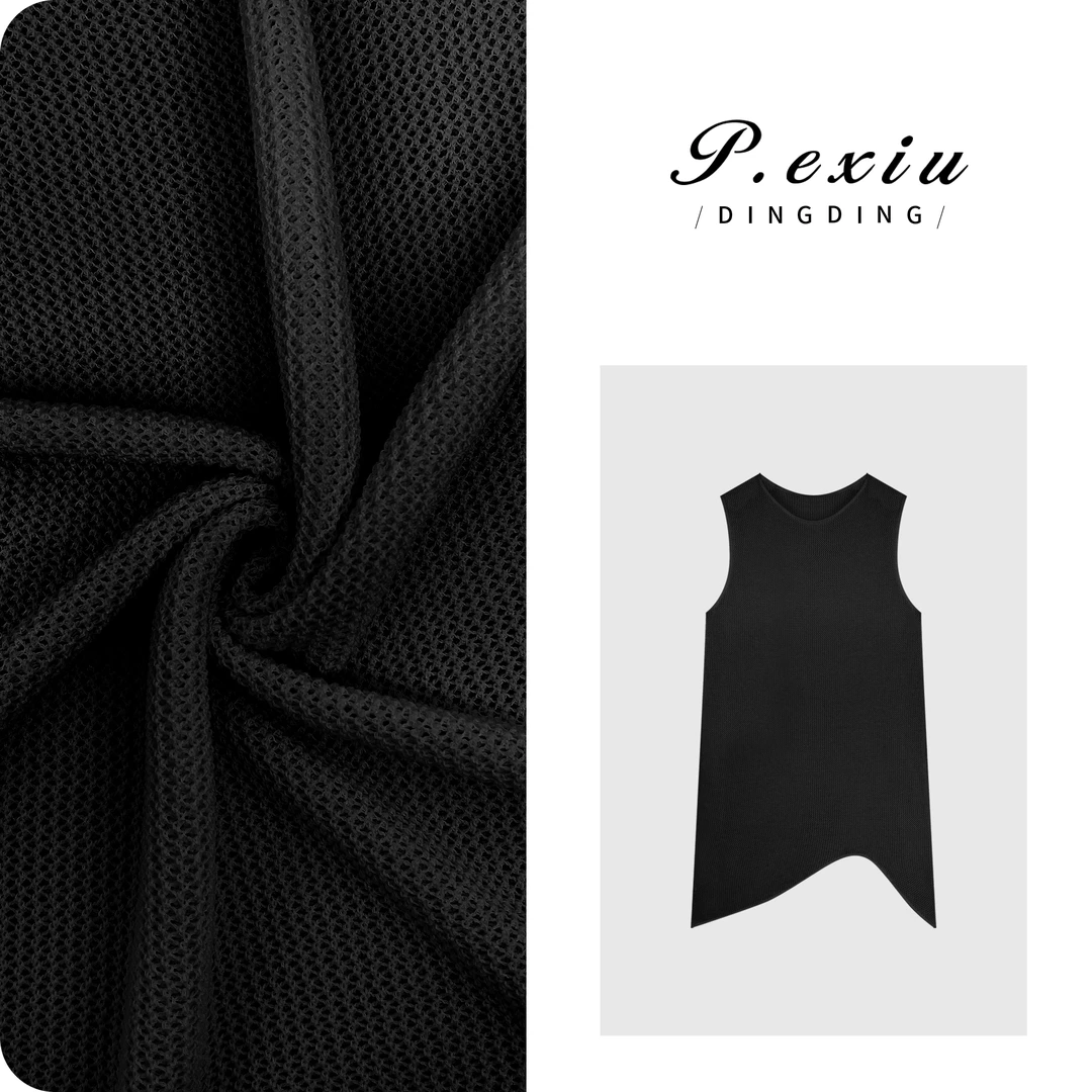 设计感不规则网面镂空无袖叠穿背心 ZZ0876