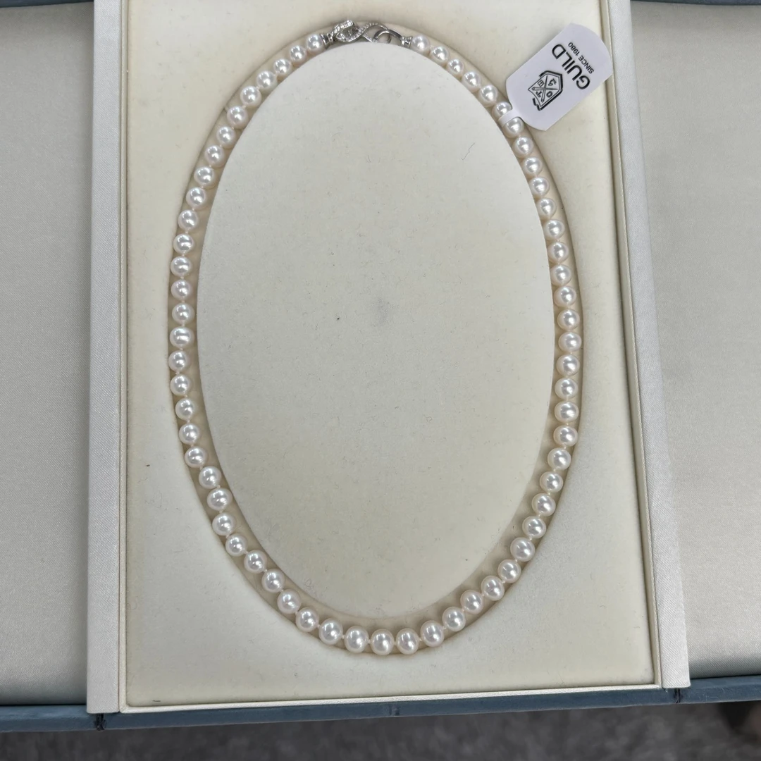 【无暇吉尔德】淡水无核珍珠6-7mm冷白无暇吉尔德五星欧若拉S925银