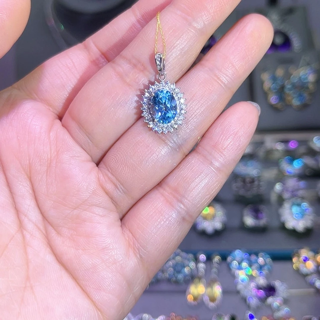 【闪购商品】托帕石吊坠(赠链)银S925镶嵌