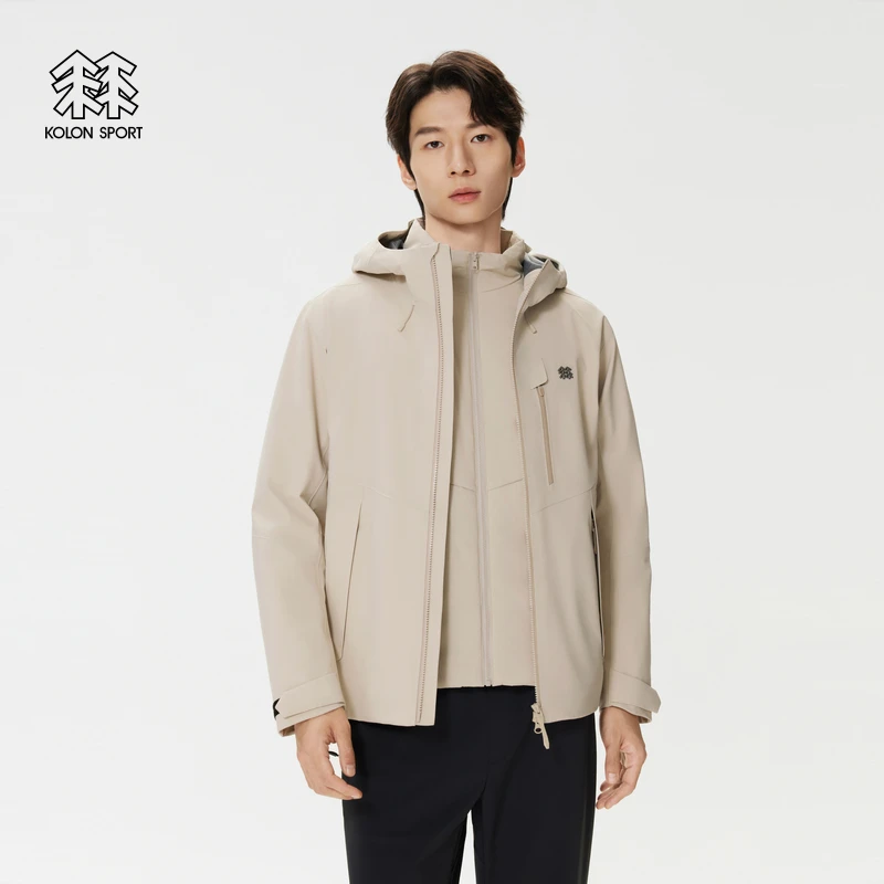 KOLON SPORT可隆冲锋衣防水防风透湿男士棉服三合一夹克