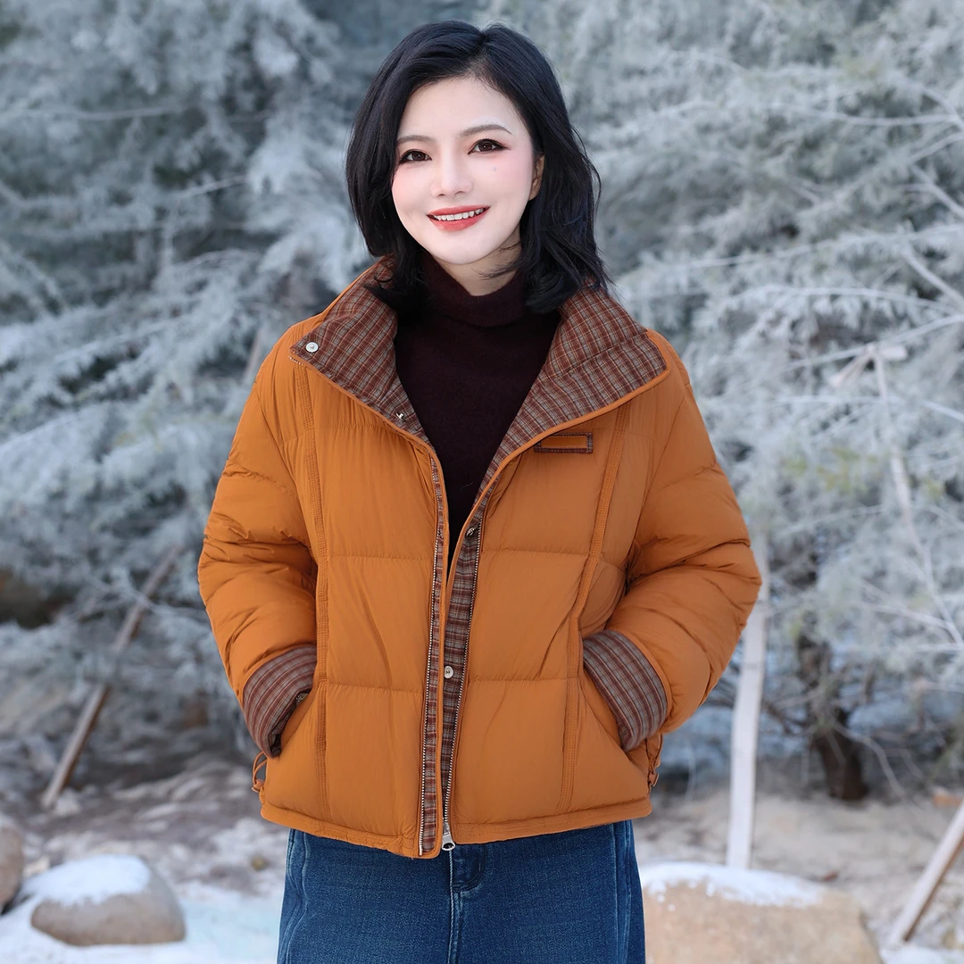 【正反两穿】枫竺阿楠anan90白鸭绒高级感菱格撞色双拼羽绒服外套