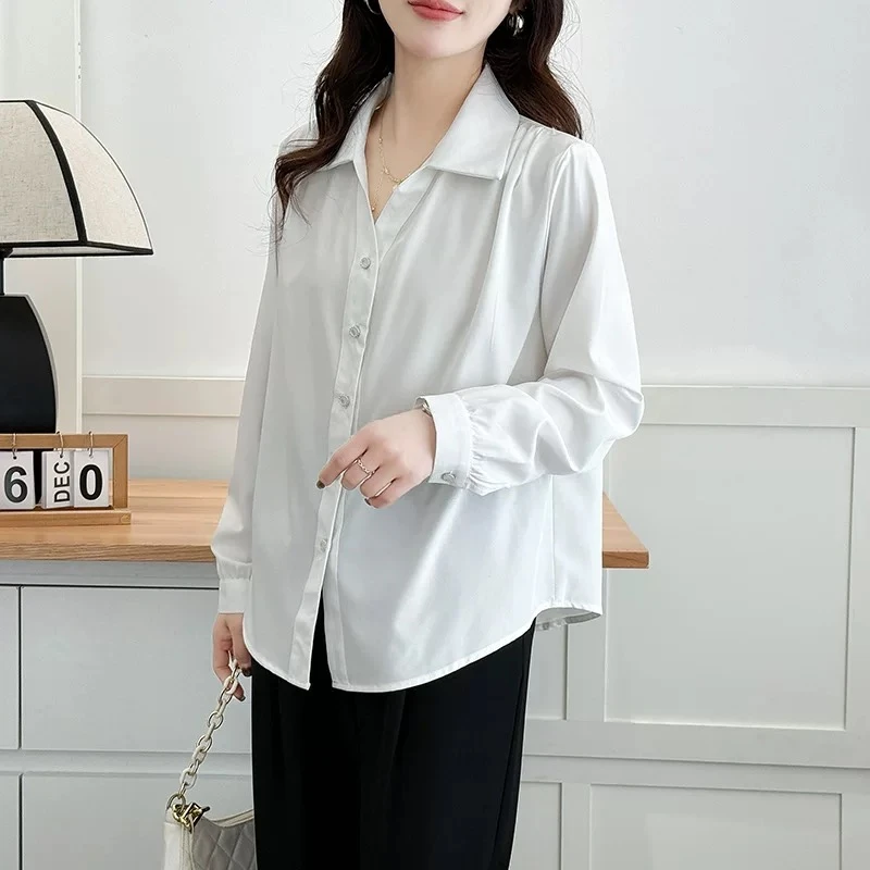 LXM大码女装 胸108-128 法式v领衬衫66608#