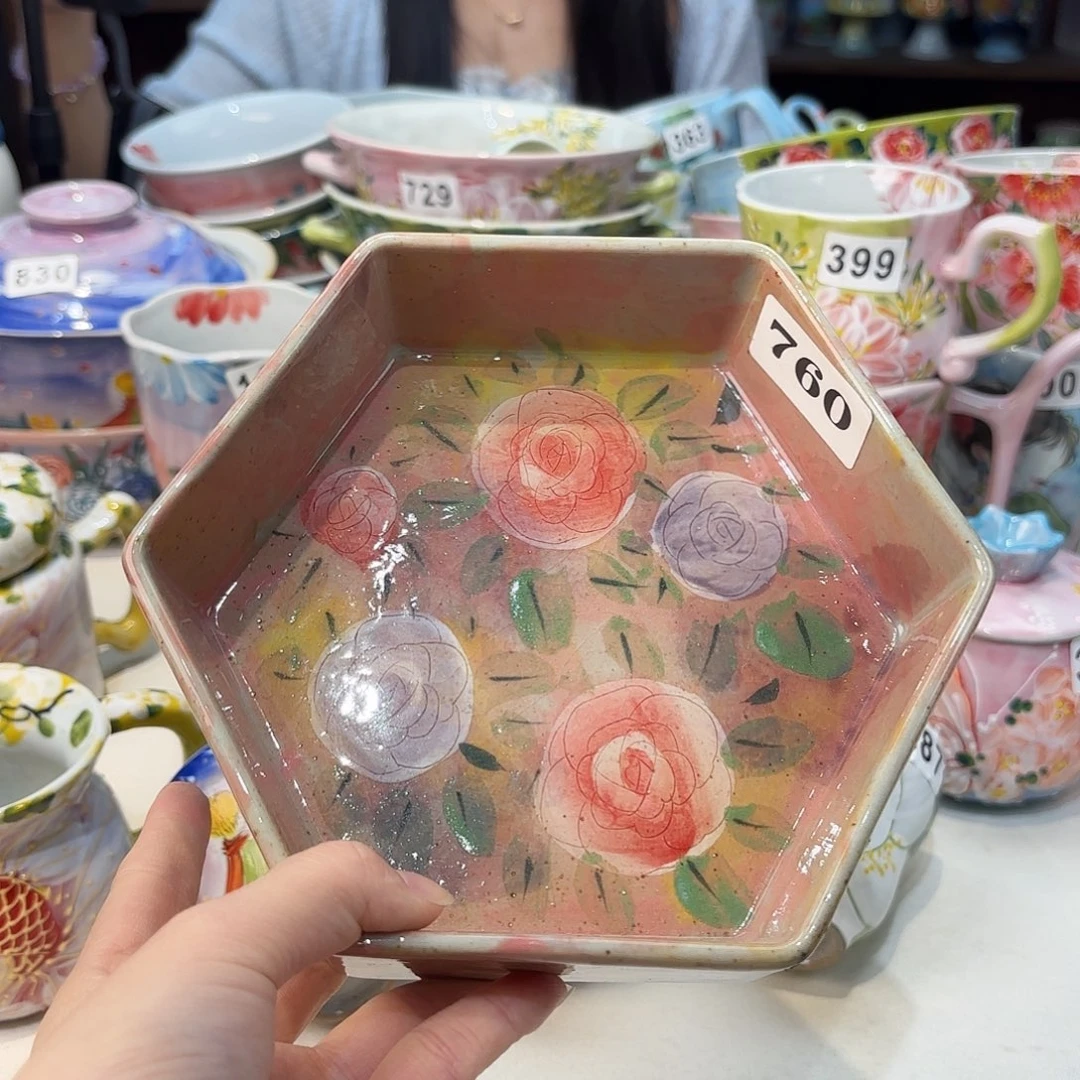 瓷片景德镇手绘高温釉下彩陶瓷茶具