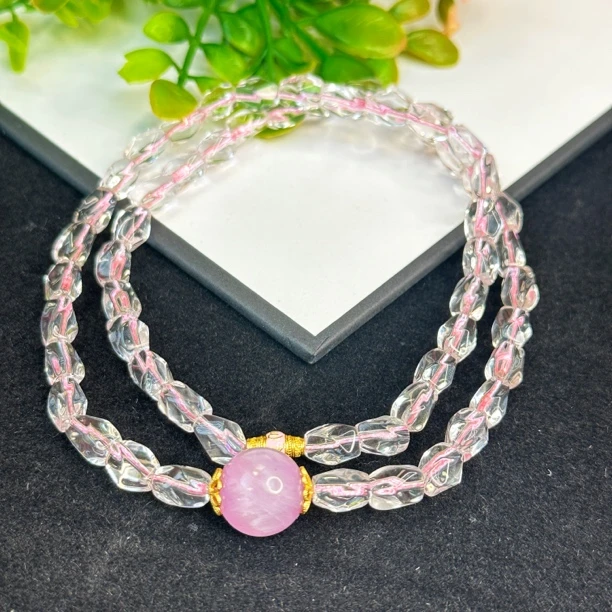 【汉韵轩珠宝】天然白水晶隨形项链903