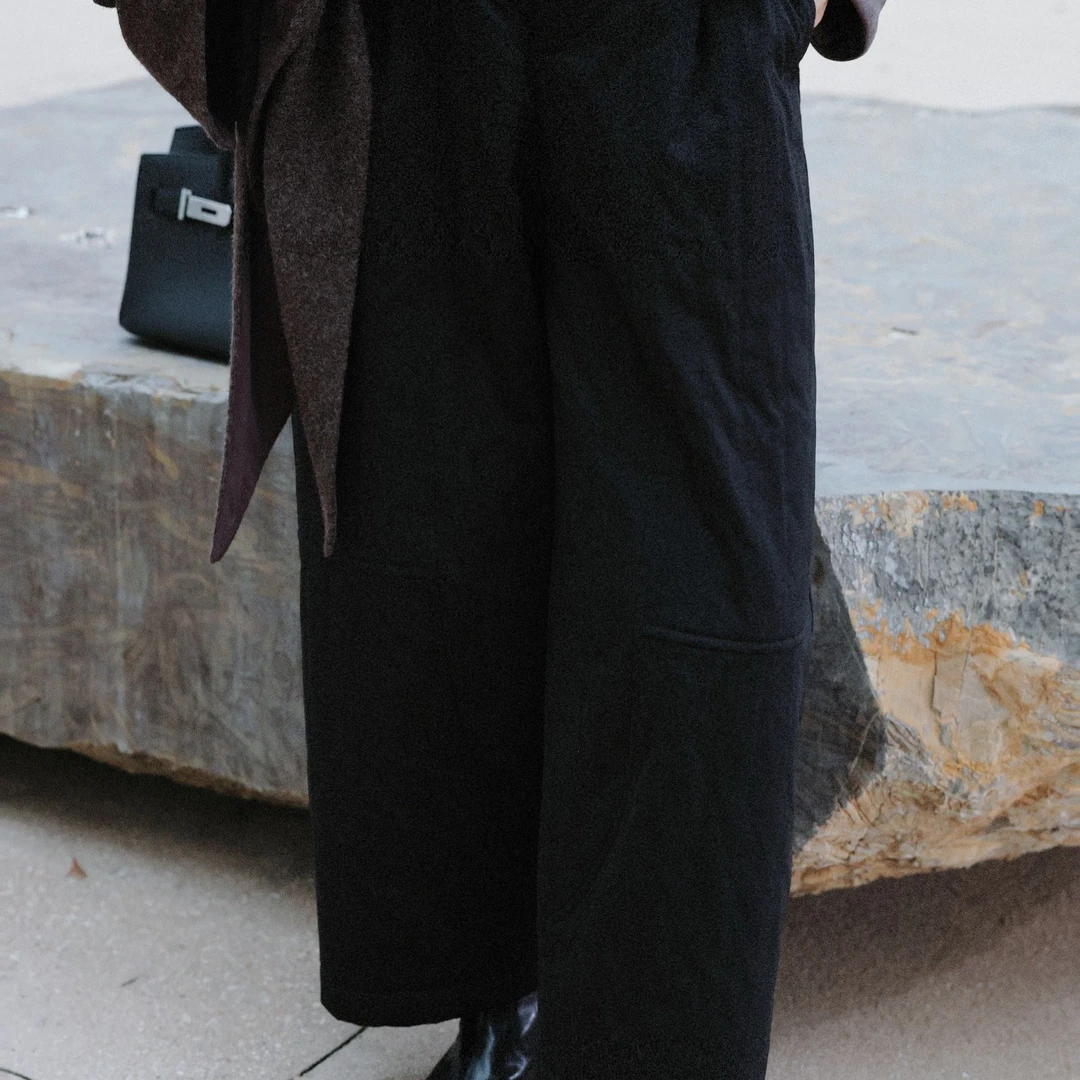 TT设计师【冬宜雪】气质时尚休闲百搭后腰松紧休闲九分棉裤TT191538