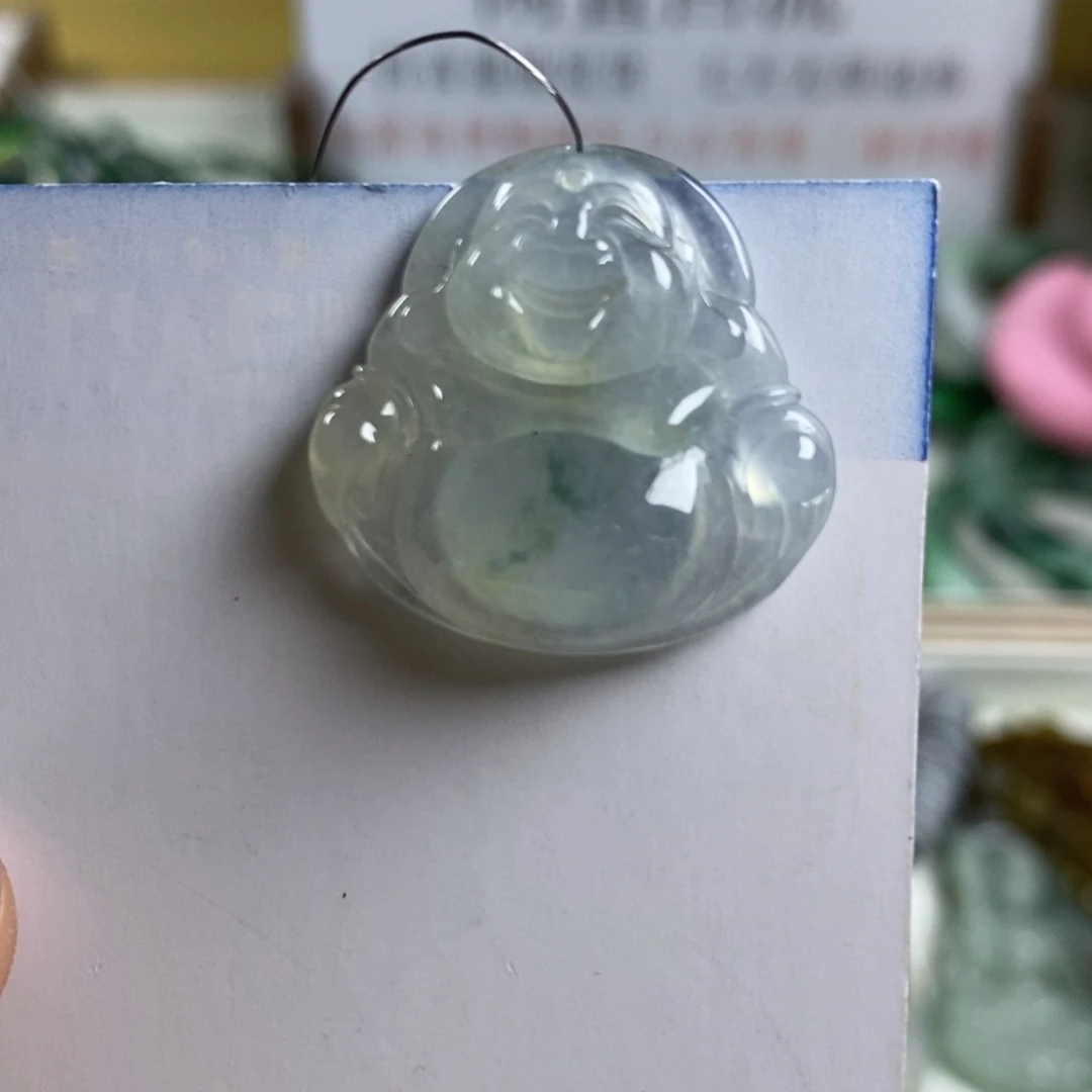 翡翠未镶嵌颈饰翡翠A货佛公挂件2