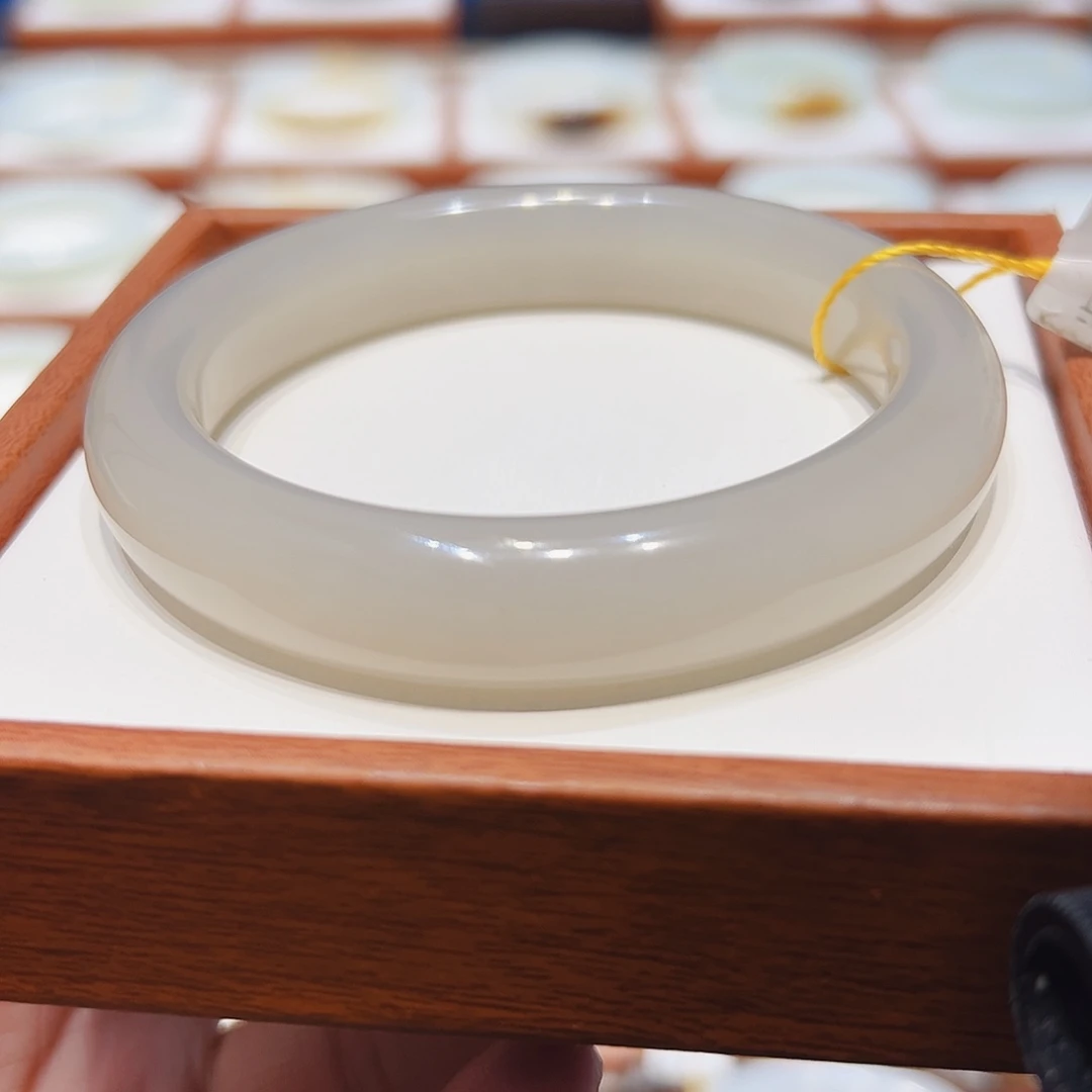 和田玉未镶嵌手镯粉紫5859