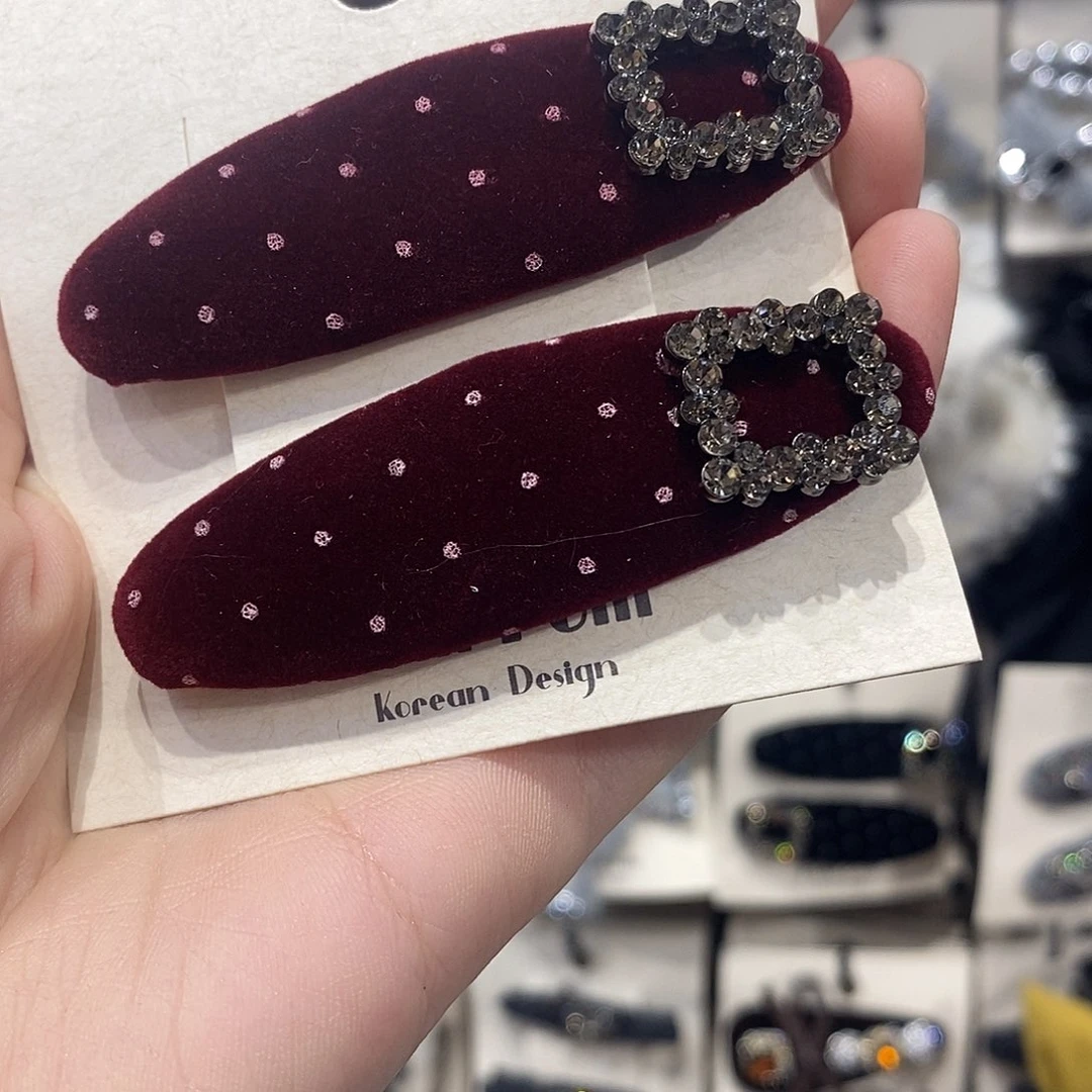 皮质铁合金红色拜拜夹