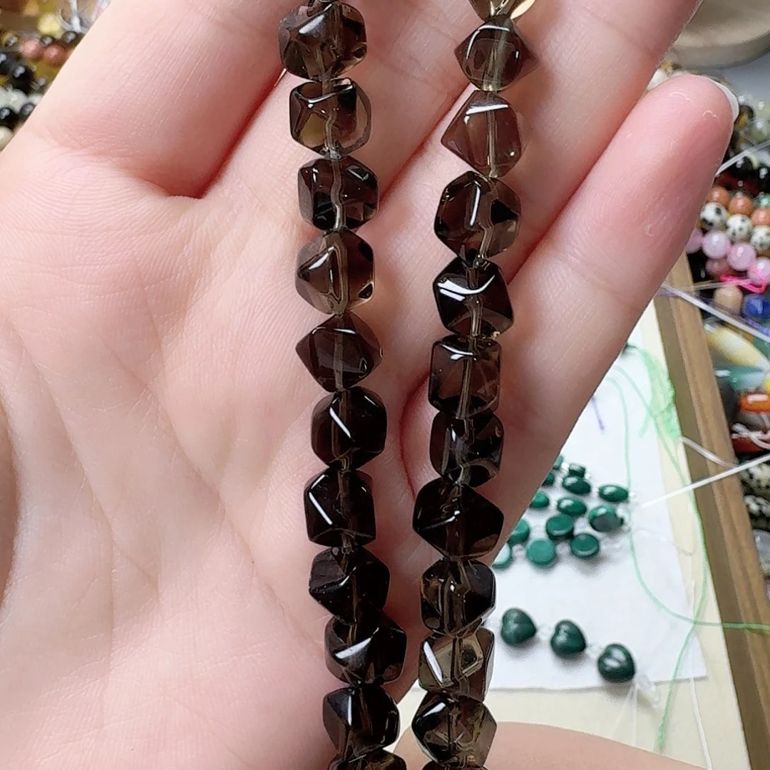 未镶嵌玛瑙/玉髓珠宝半成品卡8茶晶一条