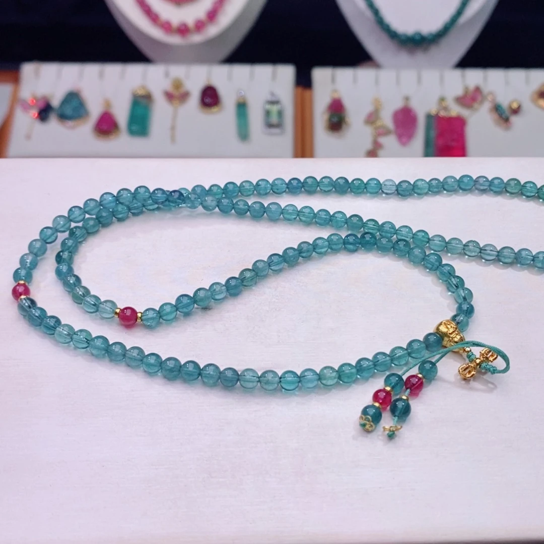 颈饰18K金镶嵌碧玺碧玺A项链