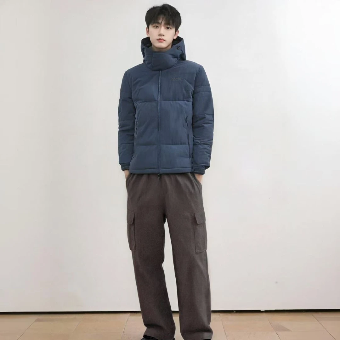 RockCloud/岩云新款秋冬户外防风保暖加厚防寒连帽男士羽绒服