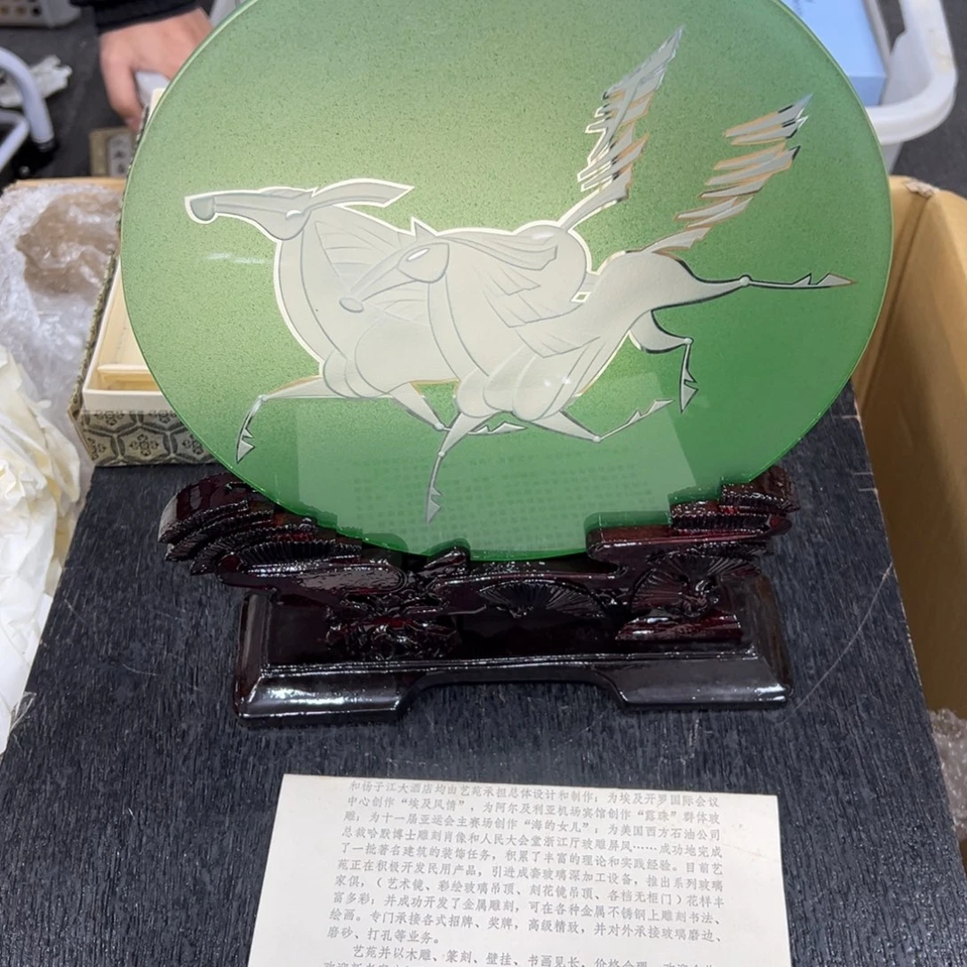 玻璃日本中古工艺品摆件