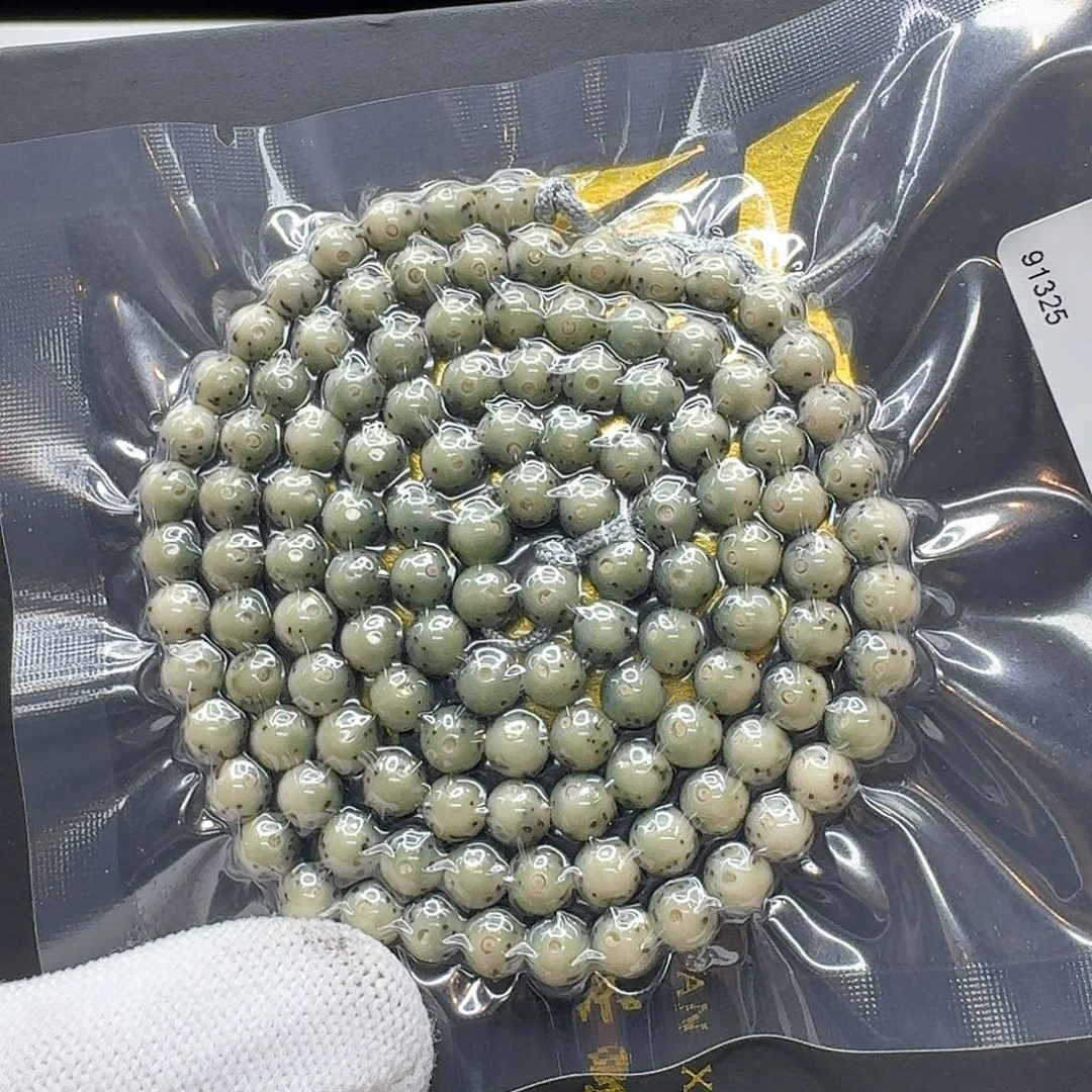 吊坠星月菩提15梵天绿幽灵大眼睛通体6圆108一物一图