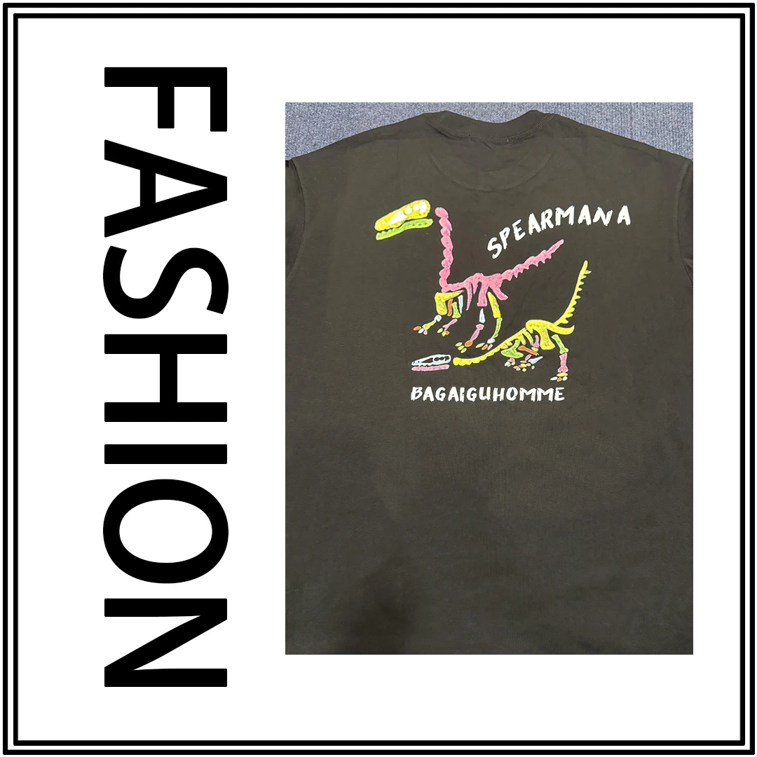 【恐龙化石多巴胺】夏天重磅潮牌圆领休闲半袖J1057