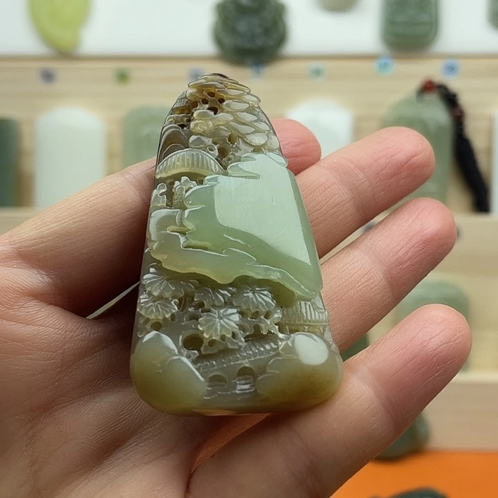 精品高端山水吊坠把件