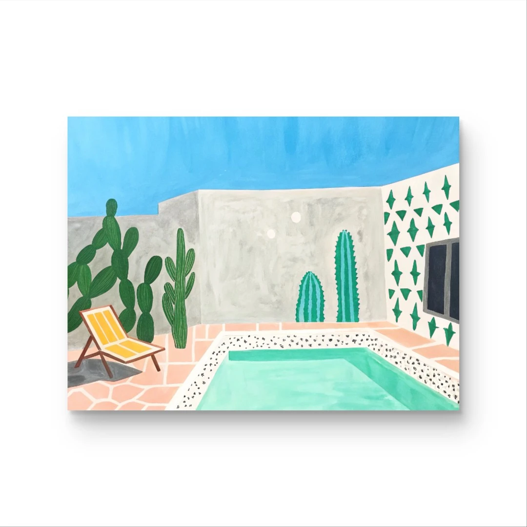 《沙漠绿洲》原创手绘画/60x80cm/中古风系列ZGF-53