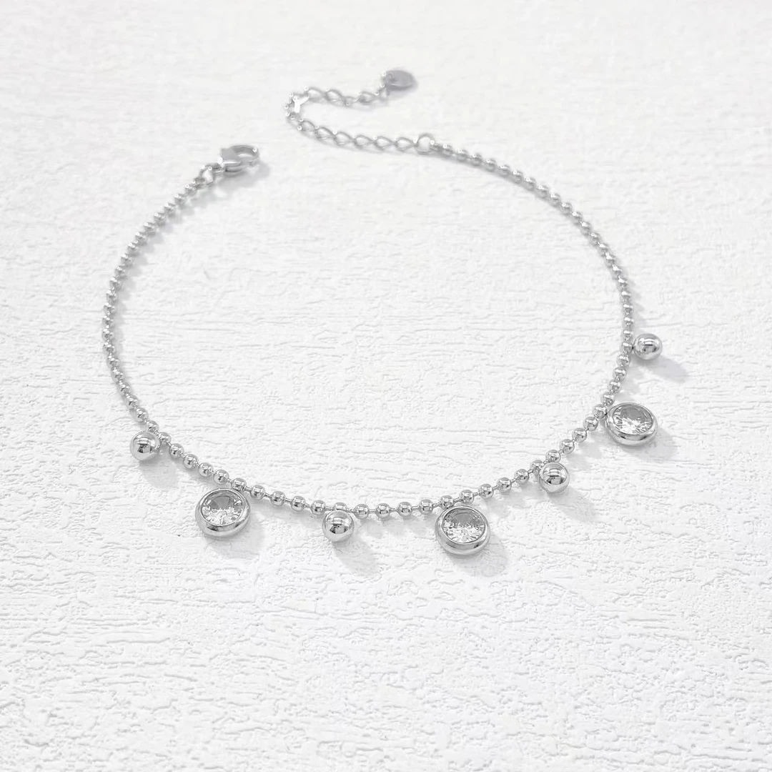 钛钢脚链 木木（AQ1384）预售 26厘米 爆闪泡泡珠子脚链