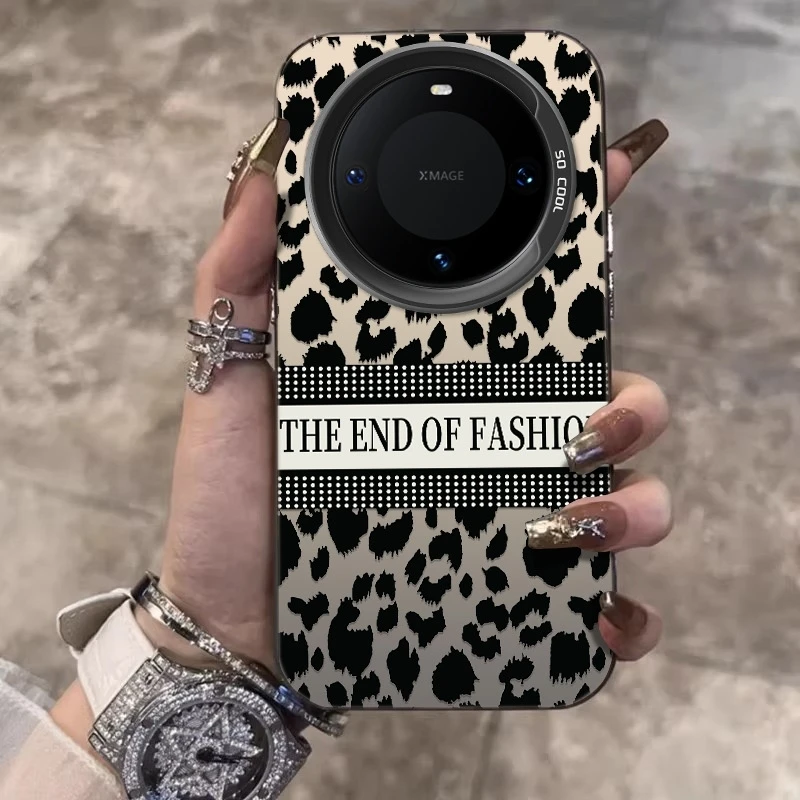 轻奢豹纹适用华为mate60pro手机壳70高级感mate50/40小众全包防摔