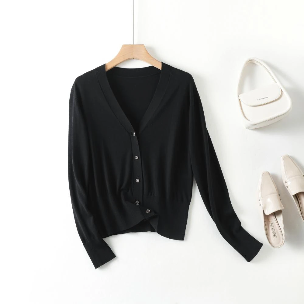 【莱赛尔天丝100%】针织衫开衫  显瘦毛衣 女士气质百搭开衫 81035