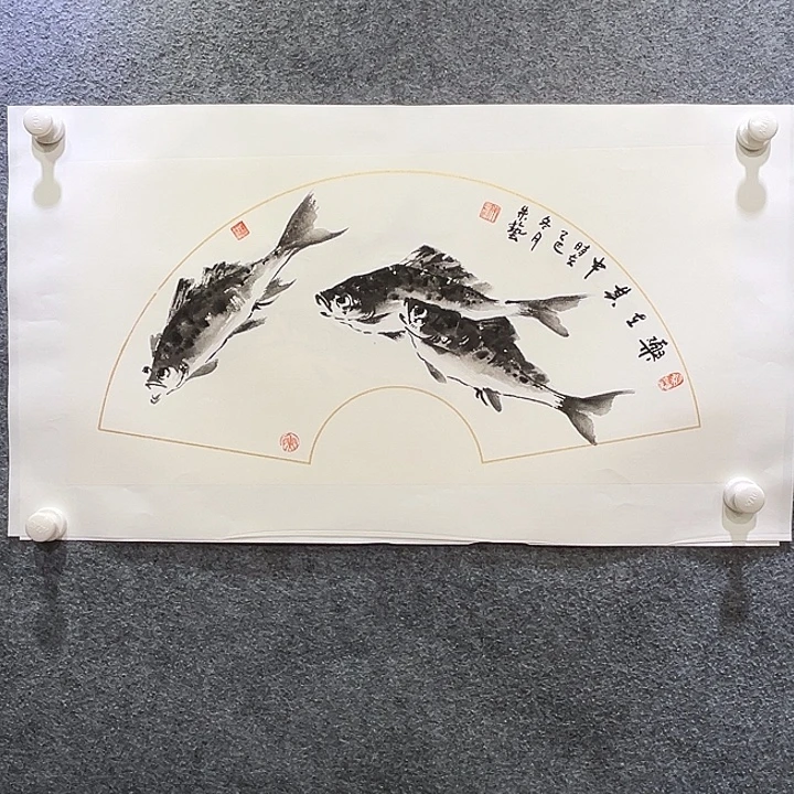 国画知鱼之乐纯手画