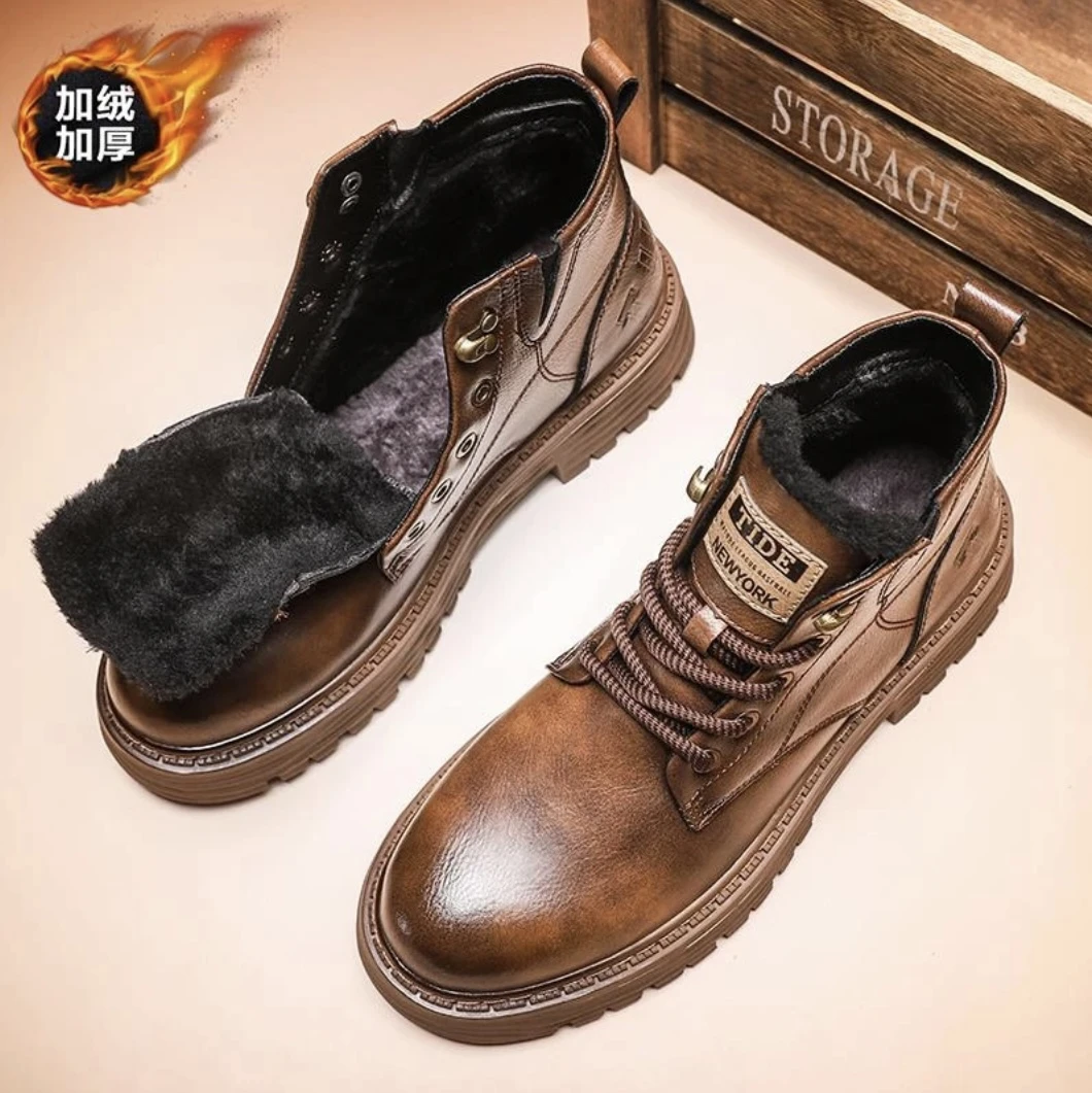 [冬款上新]单/棉外贸出口高帮马丁靴男秋冬加绒英伦风工装机车靴