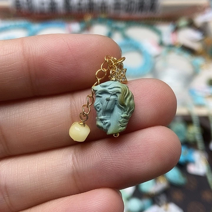 绿松石未镶嵌挂件16