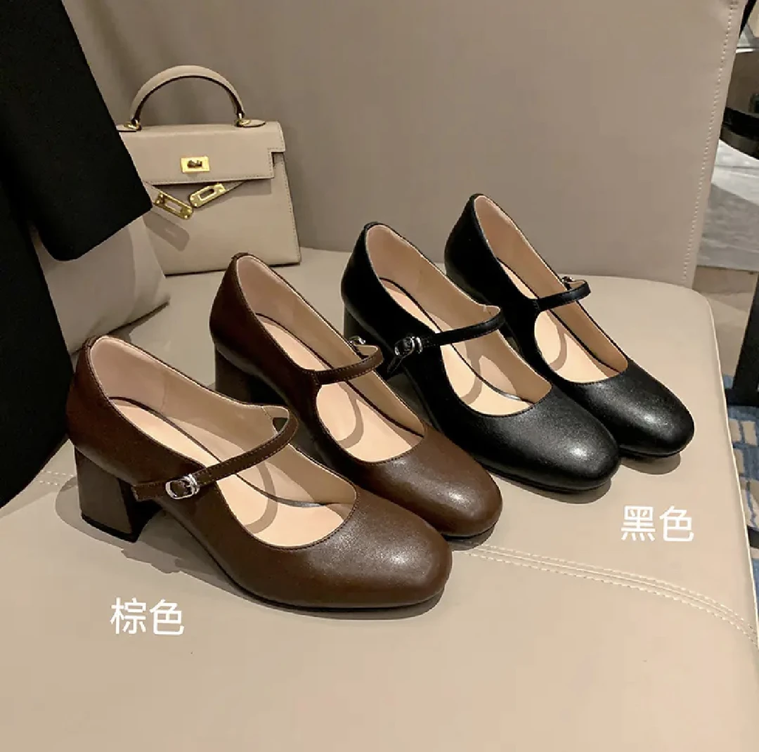 复古圆头玛丽珍鞋女鞋清仓处理【no退no换】