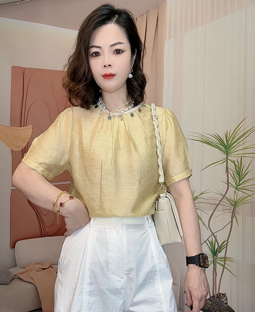 韩熙家夏高端欧货洋气设计感小众不撞款轻奢高级感独特超好看衬衫