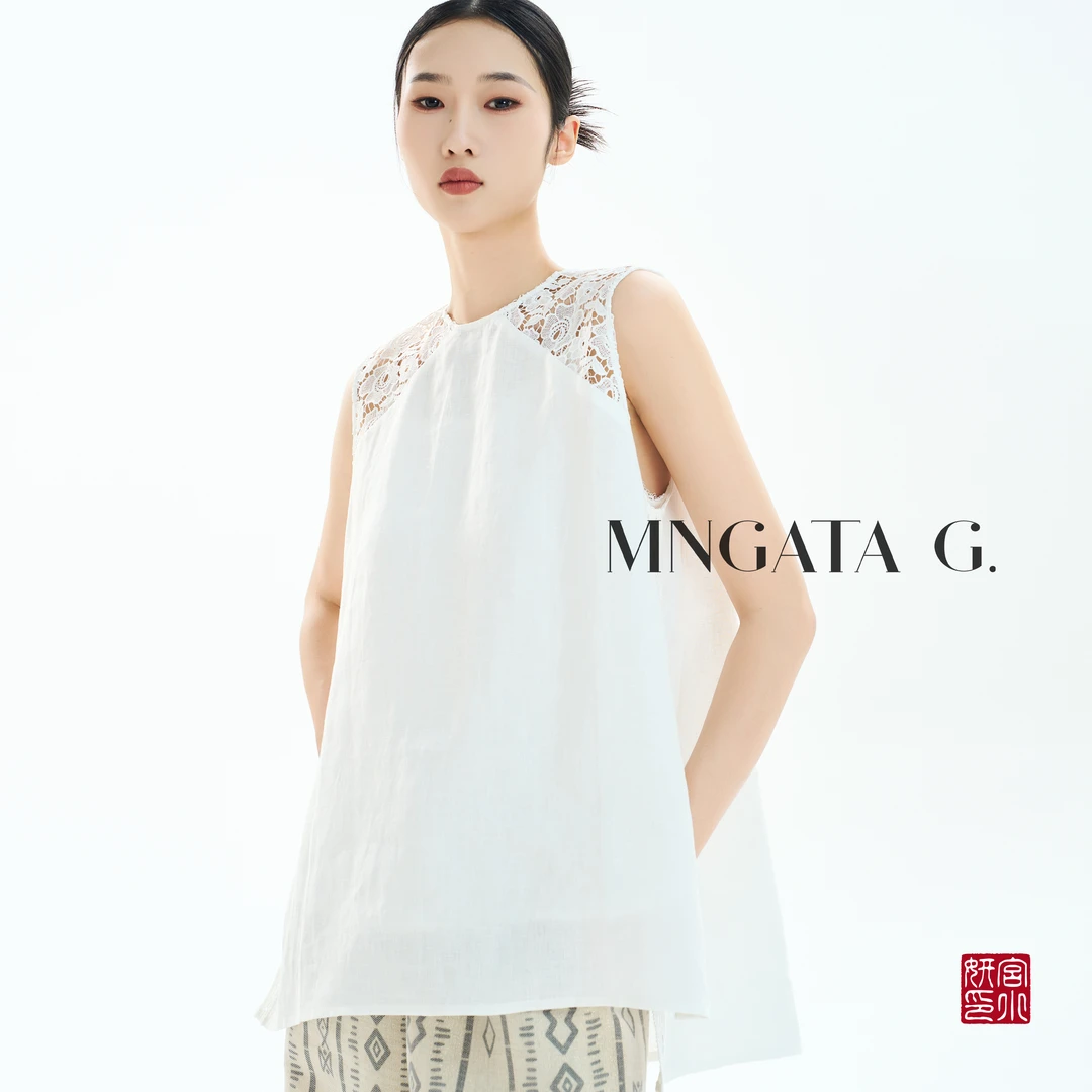 MNGATA G.宫小妍 【沐清风】亚麻夏日新中式中国风休闲背心5033059