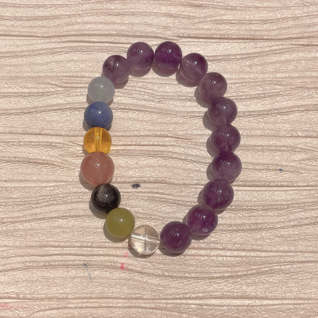 铜合金手链 11208 紫色水 多小宝 串 手链
