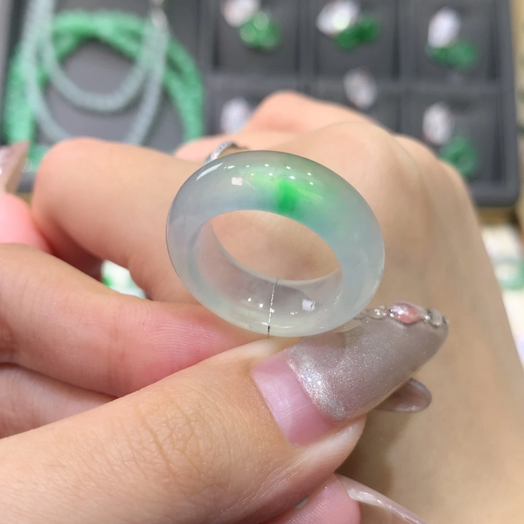 翡翠戒指未镶嵌14荧光棒
