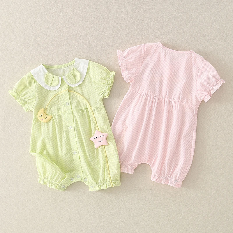 2025夏季婴儿衣服女宝宝棉质甜美包百天公主哈衣周岁小礼服潮款