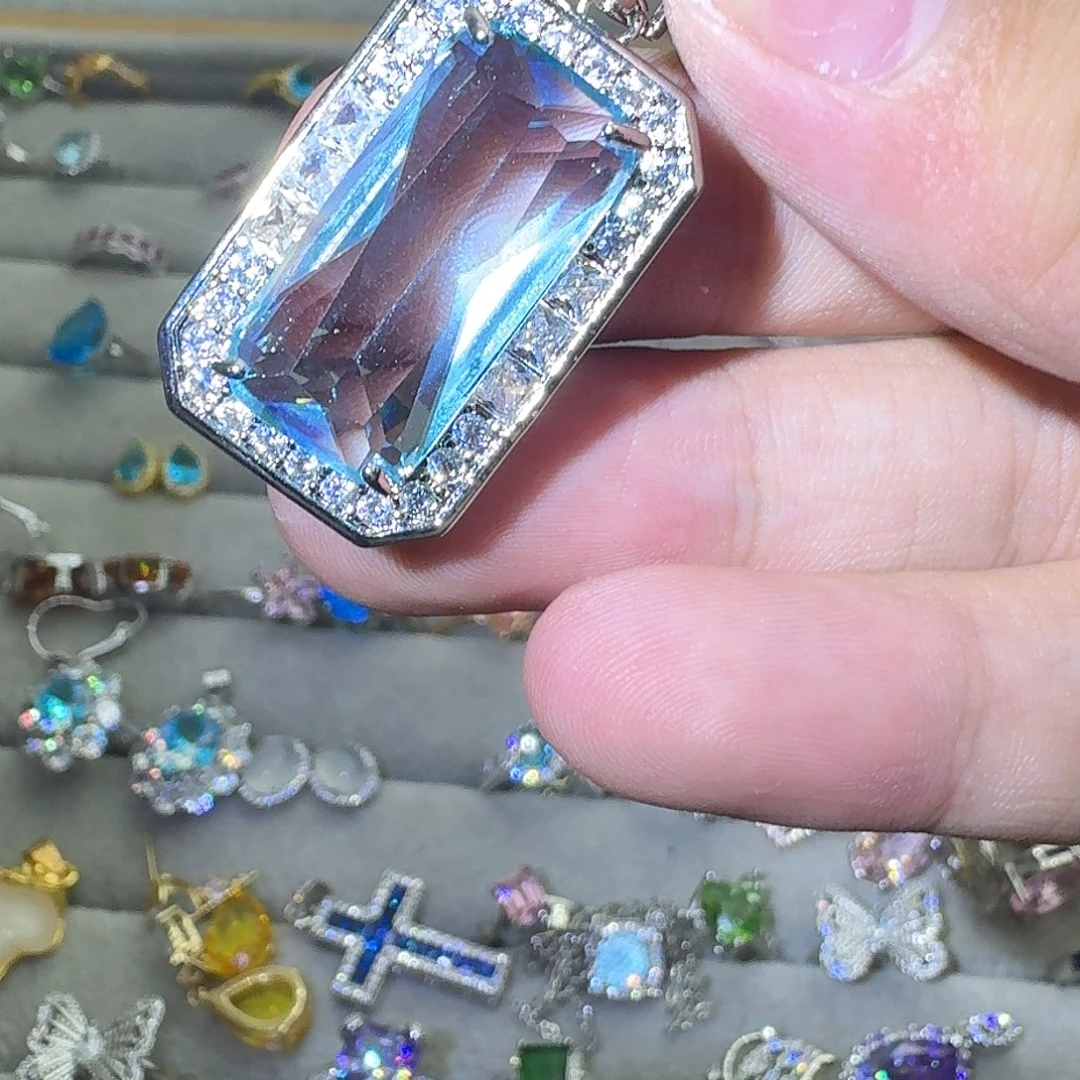 托帕石戒指银S925镶嵌