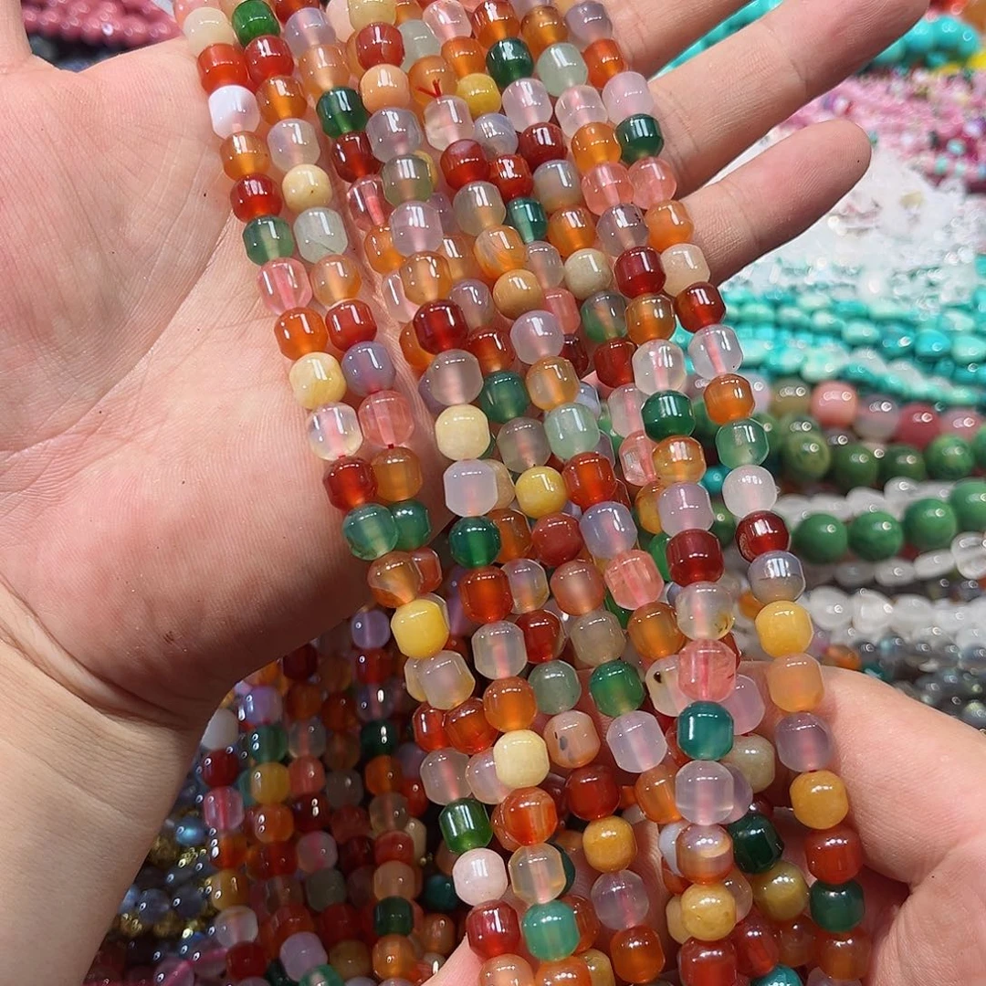 玛瑙/玉髓合金珠宝半成品玛瑙多宝一条7mm三圈