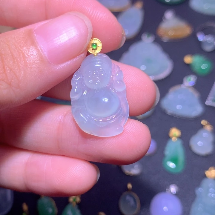 颈饰18K金镶嵌翡翠翡翠