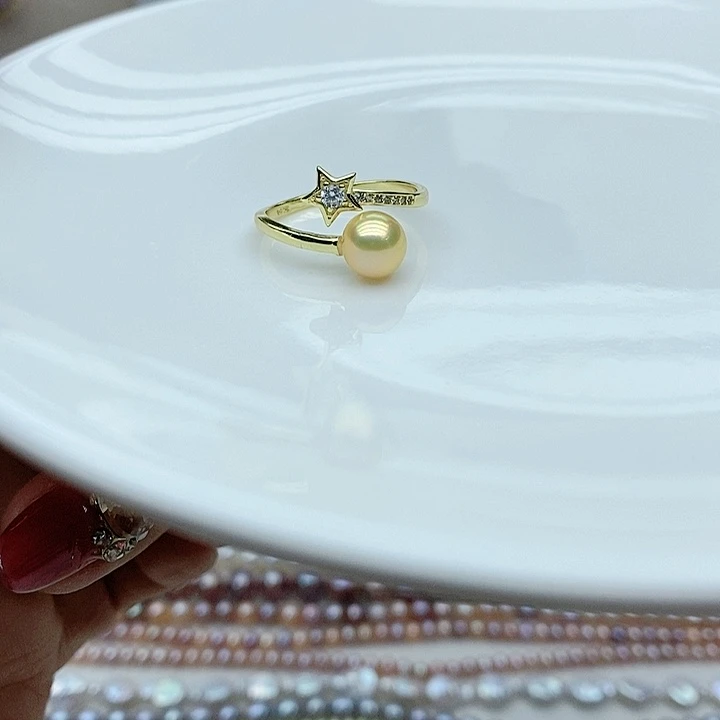 淡水珍珠戒指银S925镶嵌