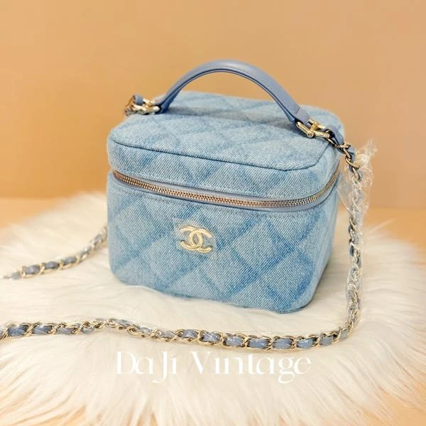 大吉中古/Chanel香奈儿22B丹宁小号手提斜挎包