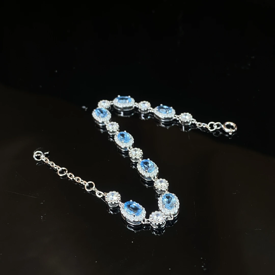 【小北好物】S925银托帕石手链约4*6mm【多样性发一件】-17QH161X263