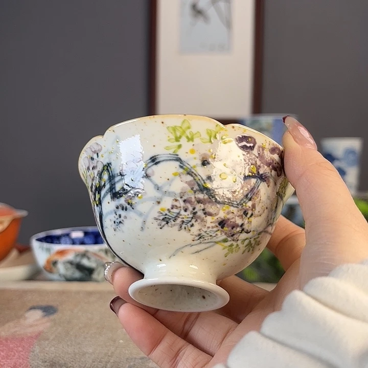 摆件景德柴烧茶杯多人