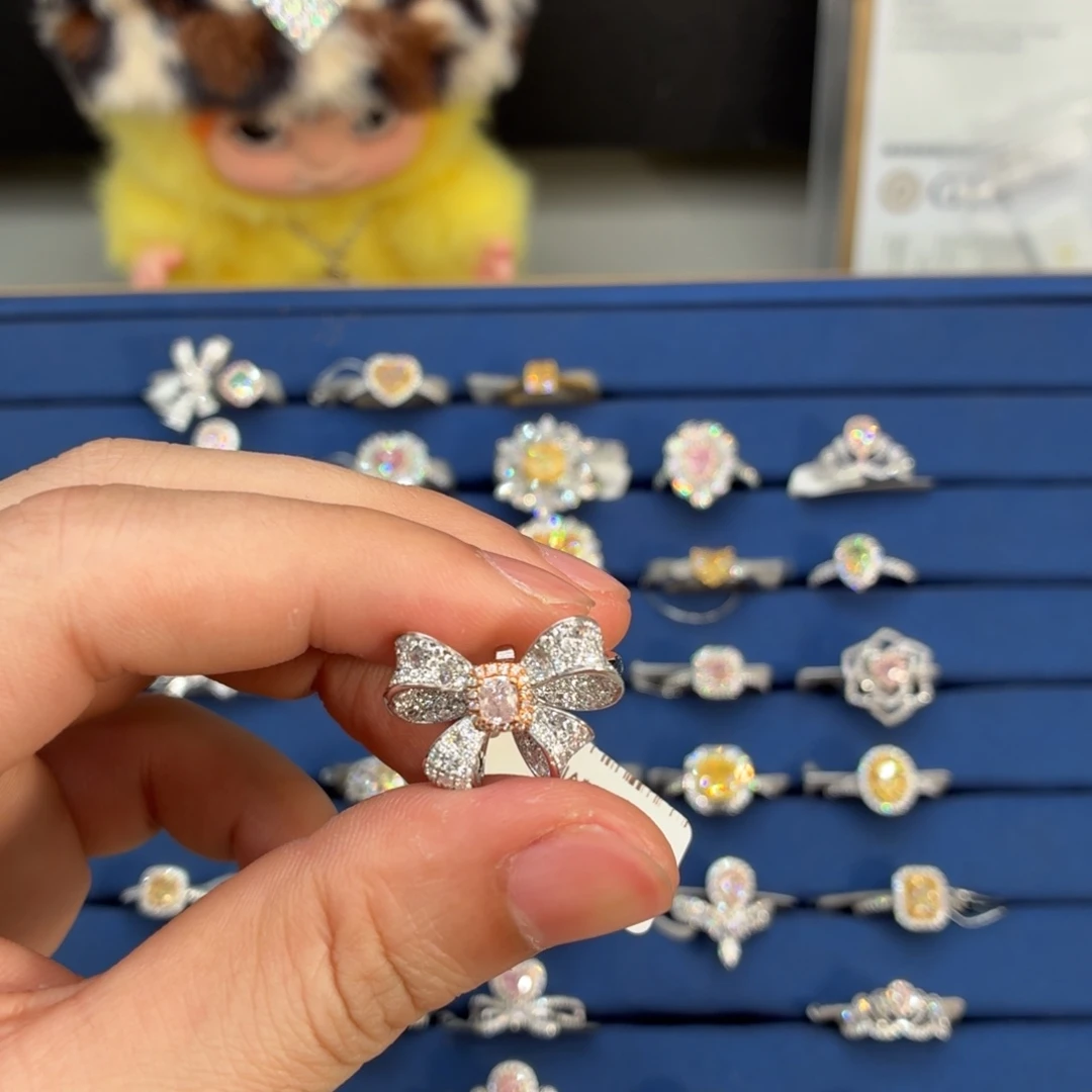 *****戒指/指环18K金镶嵌钻石gia粉钻戒指
