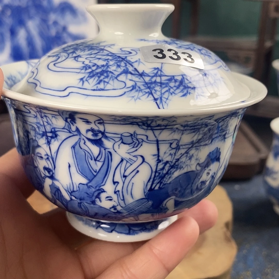 瓷片景德镇手绘青花茶器333